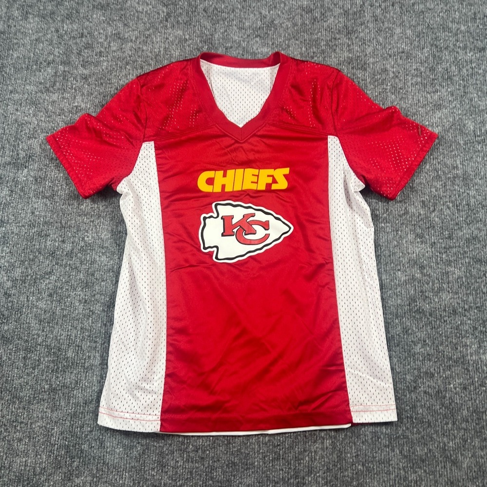 Augusta Sportswear Reversible Kansas City Chiefs Football Jersey Kids M NFL Flag